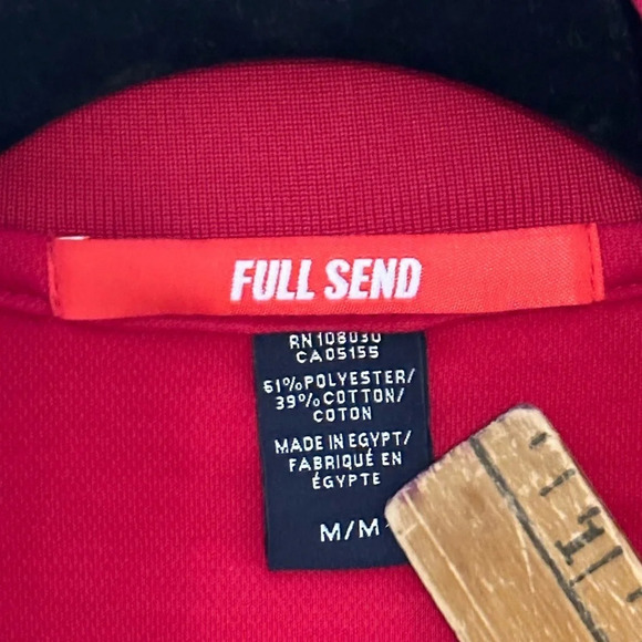 FULL SEND SIZE MEDIUM Color RED Short Sleeve Shirt Men Polo - Picture 3 of 4